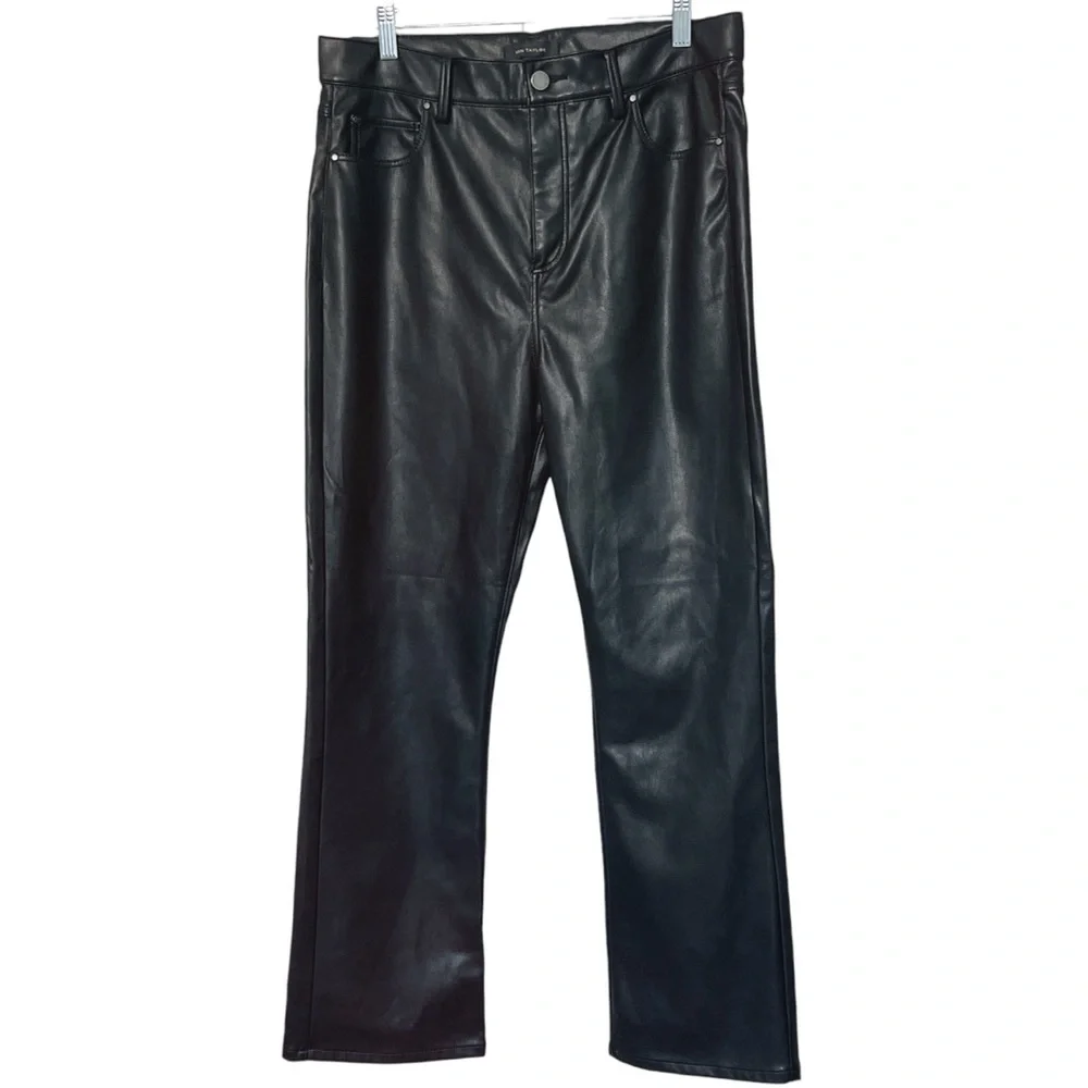 Ann Taylor Faux Leather Jeans Size 10 Black Vegan Leather Whimsigoth Wit…